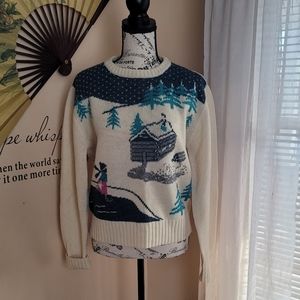 Vintage Woolrich Wool Winter Scene Sweater